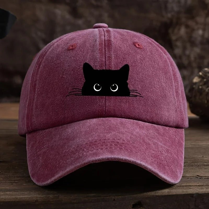 Cute Cat Print Baseball Cap – Adjustable Duckbill Sun Hat for Men & Women, Casual Outdoor Travel Cap - URBEN PEAK