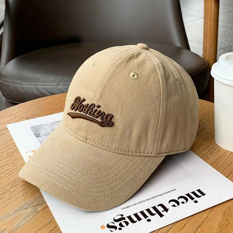 RICYGVM Letter Embroidery Baseball Cap – Unisex Solid Color Duck Tongue Hat for Outdoor, Travel & Casual Wear - URBEN PEAK