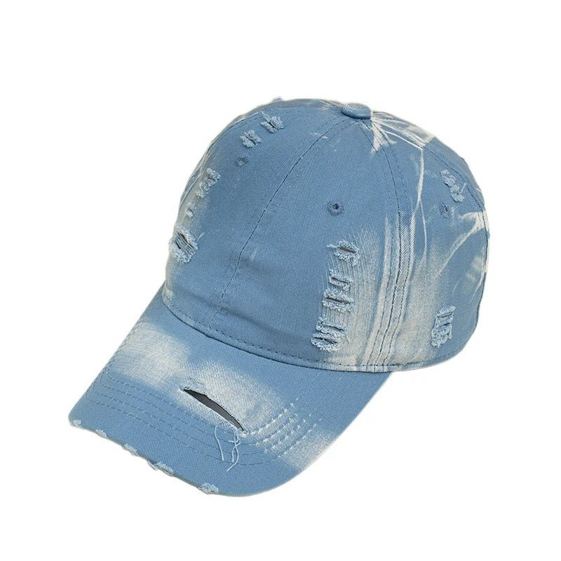 Vintage Distressed Denim Baseball Cap – Adjustable Dad Hat for Outdoors, Travel, Gym & Casual Wear - URBEN PEAK